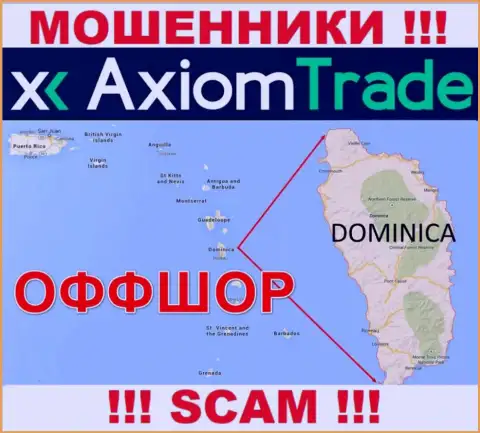 AxiomTrade намеренно прячутся в оффшорной зоне на территории Commonwealth of Dominica, internet мошенники