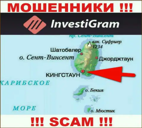 На своем web-ресурсе InvestiGram Com написали, что зарегистрированы они на территории - Kingstown, St. Vincent and the Grenadines