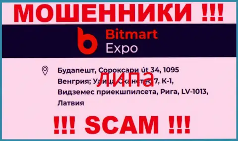 Юридический адрес организации BitmartExpo Com ненастоящий - работать с ней весьма опасно