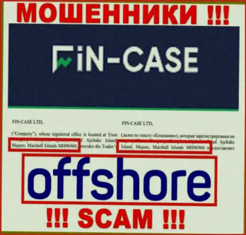 Маршалловы острова - офшорное место регистрации мошенников Fin Case, показанное на их сайте