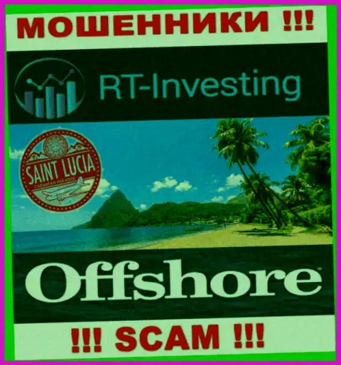 RT Investing беспрепятственно лишают денег, поскольку расположены на территории - Saint Lucia