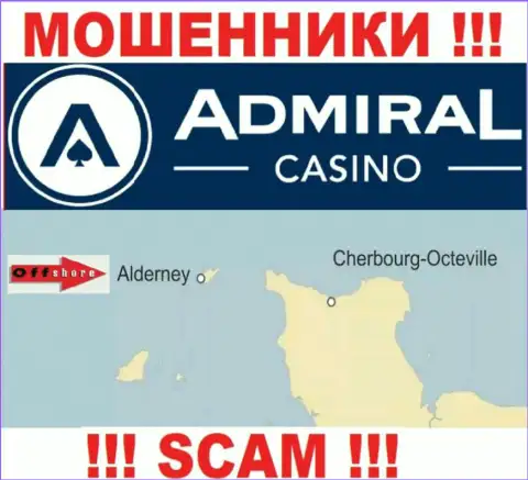 Т.к. Admiral Casino базируются на территории Алдерней, украденные финансовые средства от них не забрать