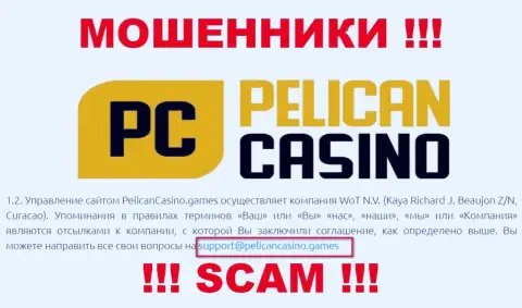 Ни в коем случае не советуем писать письмо на e-mail internet-махинаторов PelicanCasino Games - оставят без денег в миг