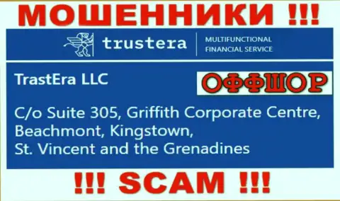 Suite 305, Griffith Corporate Centre, Beachmont, Kingstown, St. Vincent and the Grenadines - офшорный юридический адрес шулеров Trustera Global, приведенный на их web-портале, БУДЬТЕ ВЕСЬМА ВНИМАТЕЛЬНЫ !!!