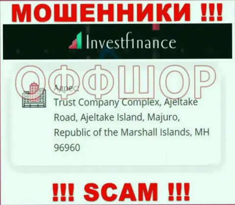 Крайне рискованно работать, с такого рода internet-мошенниками, как ИнвестЭФ1инанс, т.к. прячутся они в оффшоре - Trust Company Complex, Ajeltake Road, Ajeltake Island, Majuro, Republic of the Marshall Islands, MH 96960
