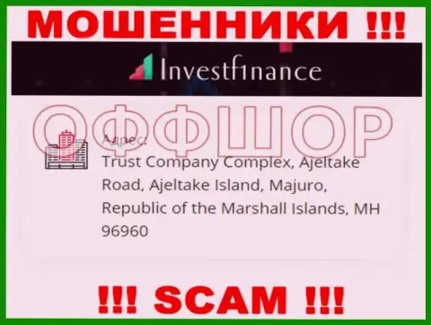 Крайне рискованно работать, с такого рода internet-мошенниками, как ИнвестЭФ1инанс, т.к. прячутся они в оффшоре - Trust Company Complex, Ajeltake Road, Ajeltake Island, Majuro, Republic of the Marshall Islands, MH 96960