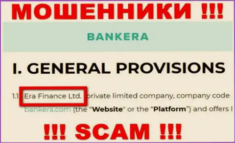 Era Finance Ltd управляющее конторой Банкера
