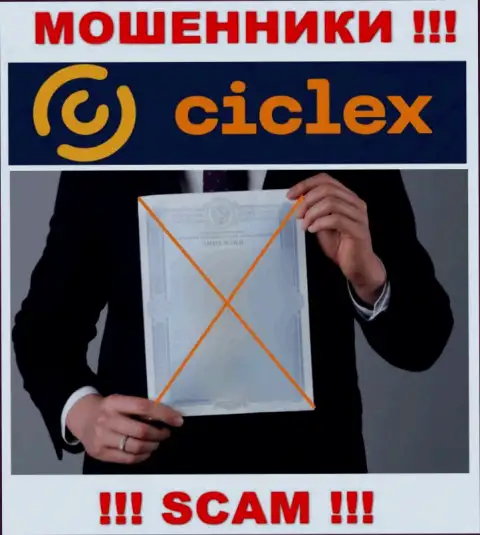 Информации о лицензии на осуществление деятельности компании Ciclex Com у нее на онлайн-ресурсе НЕ ПРЕДСТАВЛЕНО