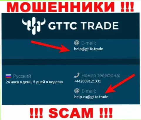 GT TC Trade - это МОШЕННИКИ !!! Данный электронный адрес приведен на их официальном web-ресурсе