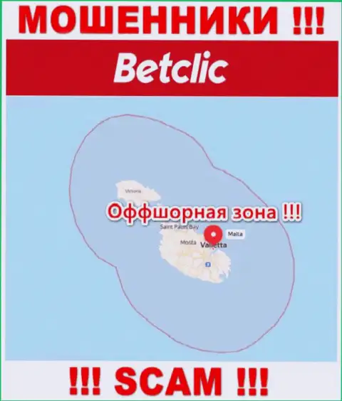 Оффшорное расположение Бет Клик - на территории Malta