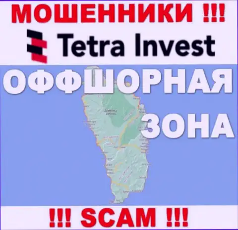 В Tetra-Invest Co абсолютно спокойно обманывают наивных людей, ведь базируются в оффшорной зоне на территории - Dominica
