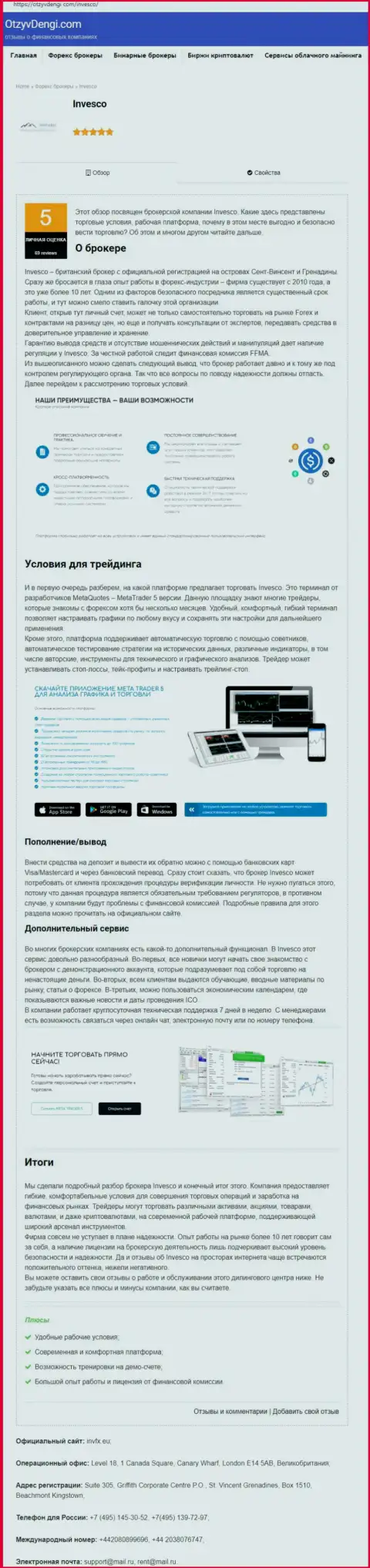 Сайт otzyvdengi com опубликовал материал о Форекс дилере ИНВФХ