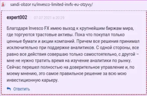 Отзывы игроков INVFX относительно услуг этой форекс дилинговой организации на онлайн-ресурсе sandi obzor ru