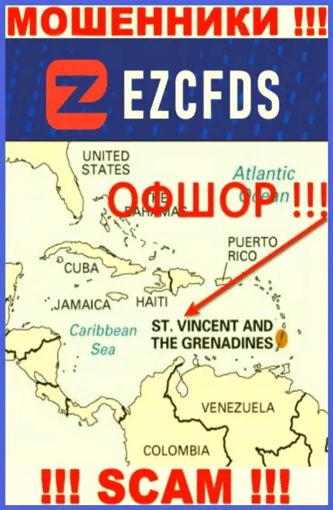 St. Vincent and the Grenadines - офшорное место регистрации мошенников Г.В. Глобал солютионс Лтд, расположенное на их сайте