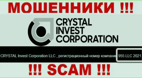 Регистрационный номер компании Crystal Invest Corporation, скорее всего, что ненастоящий - 955 LLC 2021