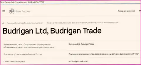 Жулики BudriganTrade Сom попали в черный список Центробанка России