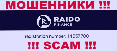 Номер регистрации мошенников Raidofinance OÜ, с которыми не советуем совместно работать - 14557700