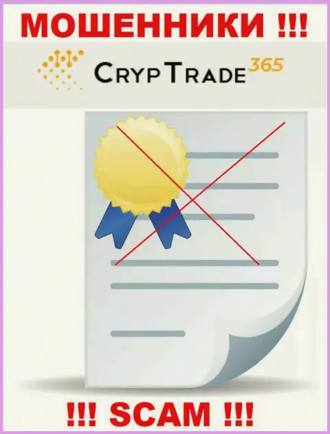С Cryp Trade 365 очень опасно иметь дела, они не имея лицензии, нагло воруют финансовые средства у клиентов