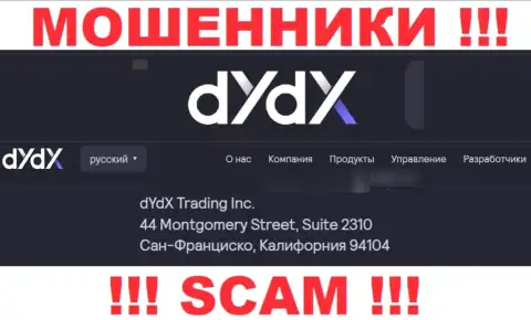 Избегайте взаимодействия с организацией dYdX ! Представленный ими официальный адрес - это липа