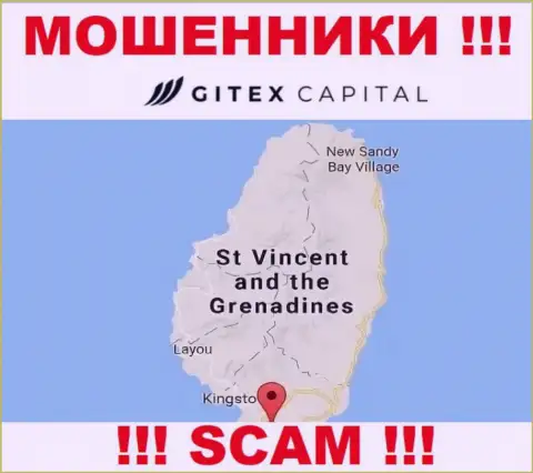 На своем информационном сервисе Gitex Capital написали, что они имеют регистрацию на территории - St. Vincent and the Grenadines