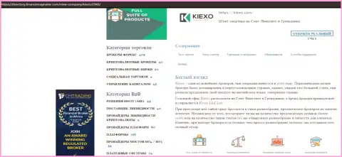 Обзорный материал об услугах ФОРЕКС брокерской организации Киехо Ком, расположенный на сайте Директори ФинансМагнатес Ком