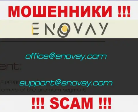 Адрес электронного ящика, который интернет кидалы EnoVay Info представили на своем официальном сайте