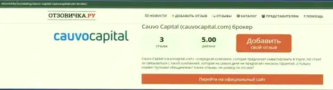 Брокерская компания Кауво Капитал, в сжатой обзорной статье на web ресурсе Otzovichka Ru