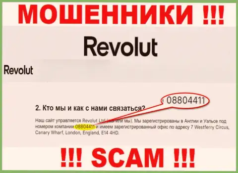 Будьте крайне осторожны, наличие номера регистрации у компании Revolut Com (08804411) может оказаться уловкой