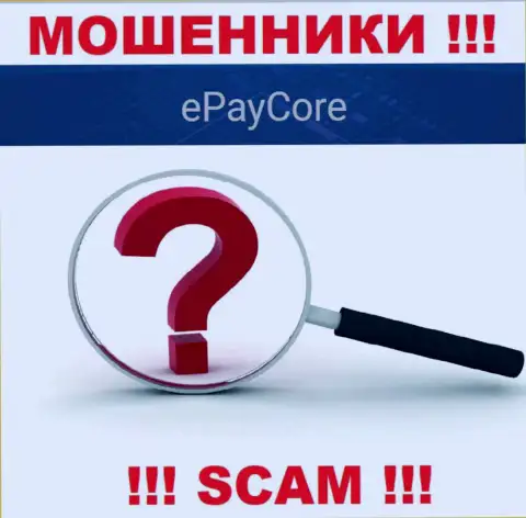 Махинаторы EPayCore Com не распространяют юридический адрес регистрации организации - это МОШЕННИКИ !!!