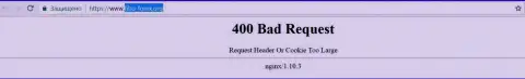 Официальный ресурс forex брокера Фибо Форекс несколько дней заблокирован и показывает - 400 Bad Request (ошибка)