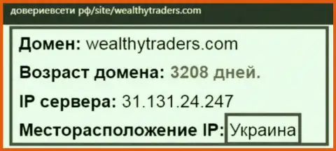 Украинская прописка брокерской конторы Велти Трейдерс, согласно инфы интернет-сайта довериевсети рф